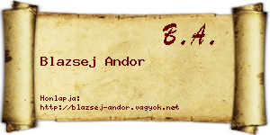 Blazsej Andor névjegykártya